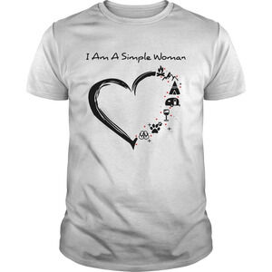 I Am A Simple Woman I Love Camping Wine Paw Dog And Flip Flop Shirt